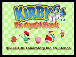 Kirby 64 title screen for Nintendo 64